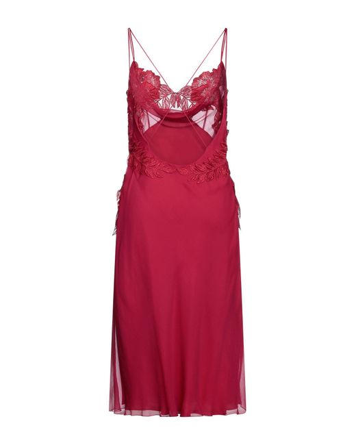 Alberta Ferretti Red Midi Dress