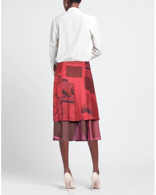 Ferragamo Red Midi Skirt