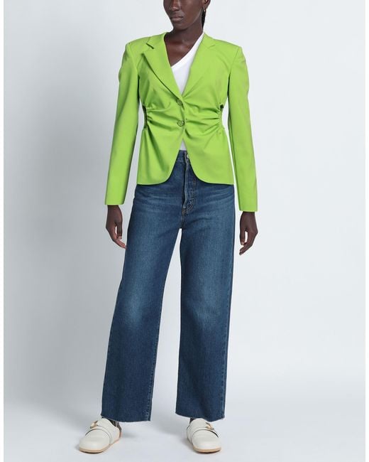 SIMONA CORSELLINI Green Blazer Polyester, Viscose, Elastane
