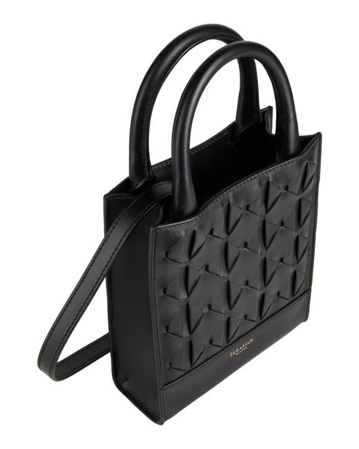 Serapian Black Handbag Leather