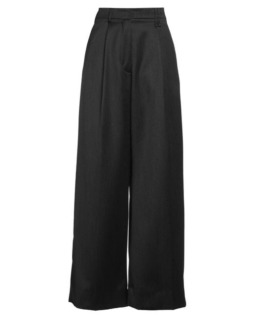 Simone Rocha Black Charcoal Pants Polyester, Virgin Wool