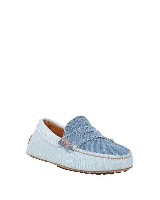 Tod's Blue Loafers Textile Fibers