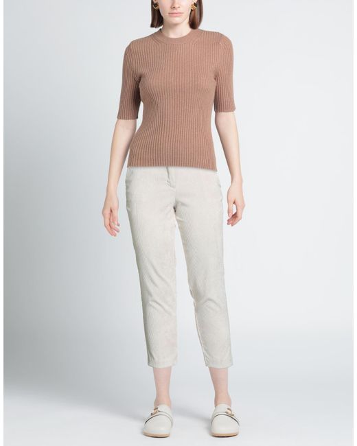 White Wise White Cream Pants Polyester, Nylon