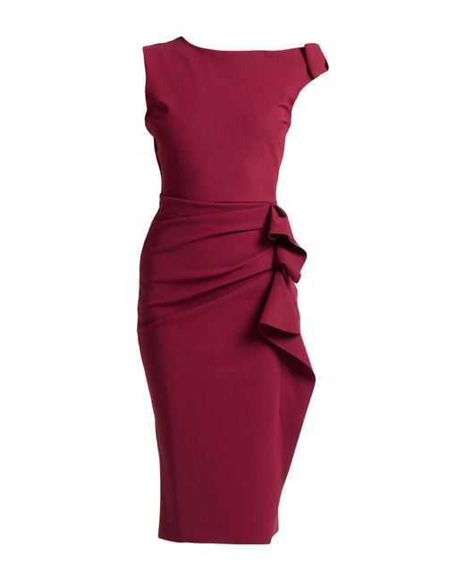La Petite Robe Di Chiara Boni Red Burgundy Midi Dress Polyamide, Elastane