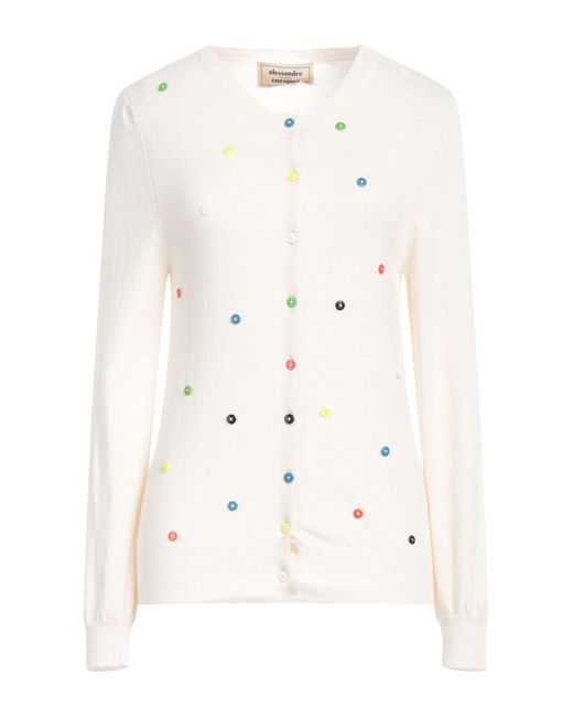 ALESSANDRO ENRIQUEZ White Strickjacke