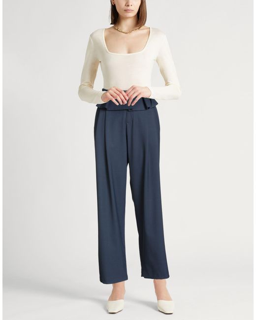 Alysi Blue Midnight Pants Polyester, Virgin Wool, Elastane