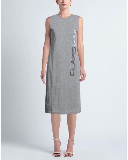 Roberto Cavalli Gray Midi Dress