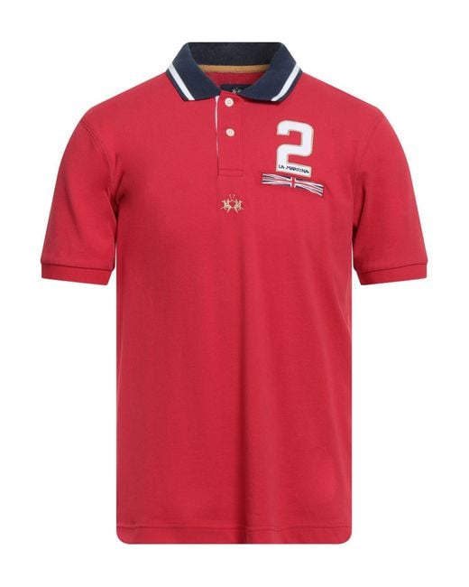 La Martina Red Polo Shirts for men