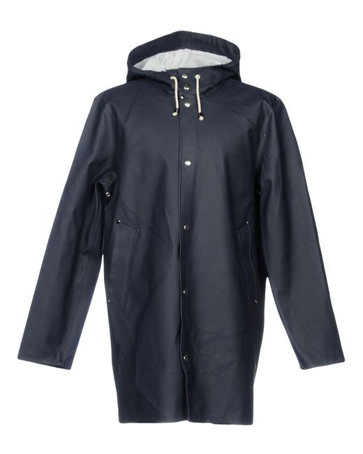 Stutterheim Blue Overcoat & Trench Coat for men