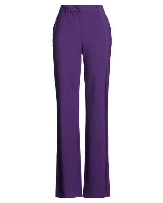 Alberta Ferretti Purple Pants Virgin Wool, Elastane