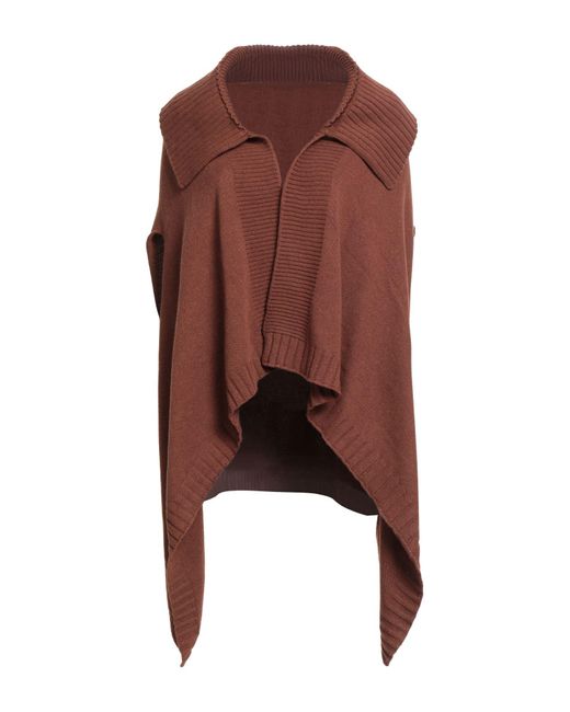 Raffaela D'angelo Brown Cape Polyamide, Viscose, Wool, Cashmere