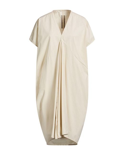 Rick Owens White Midi Dress Cotton