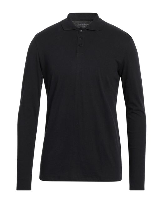 Majestic Filatures Black Polo Shirt for men