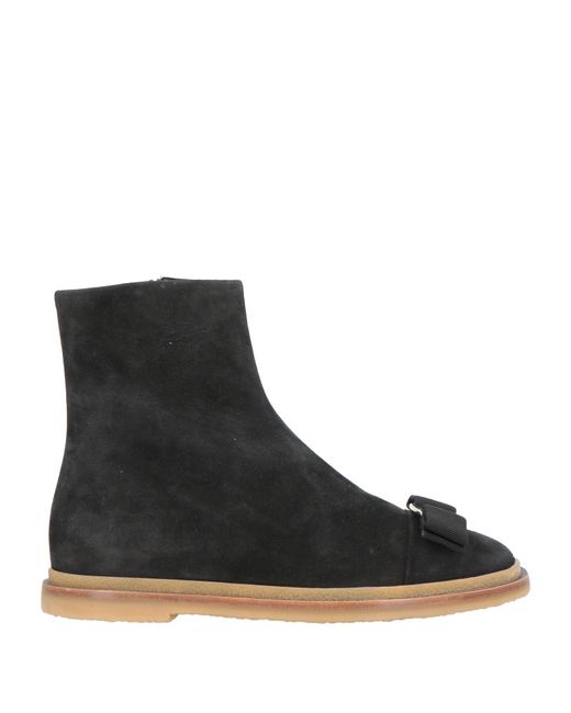 Ferragamo Black Ankle Boots Leather