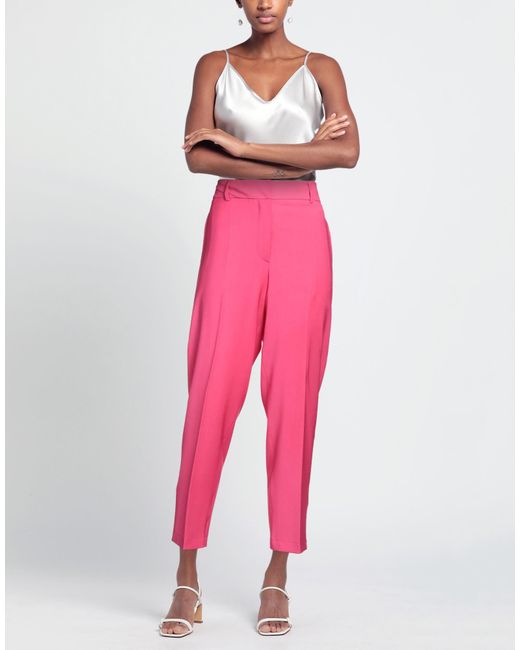 SEVENTY VENEZIA Pink Fuchsia Pants Virgin Wool, Elastane