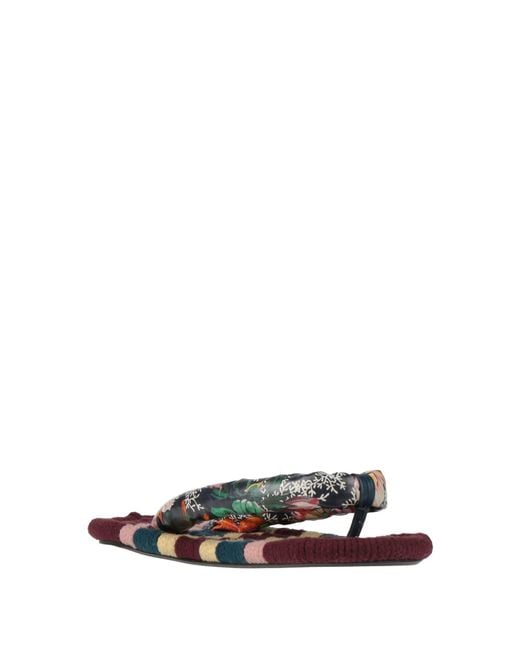 Isabel Marant White Burgundy Thong Sandal Textile Fibers