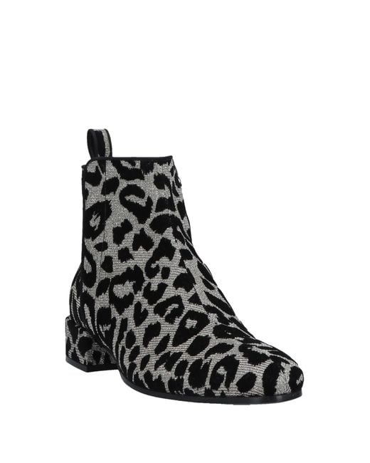 Dolce & Gabbana Multicolor Black Silver Leopard Ankle Zipper Boots Shoes