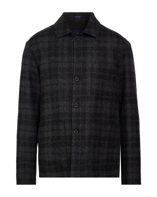 Drumohr Black Charcoal Jacket Virgin Wool for men