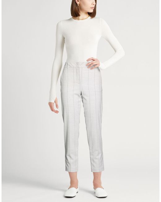 Eleventy White Light Pants Wool, Elastane