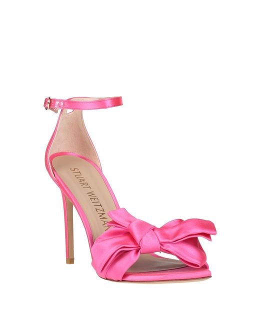 Stuart Weitzman Pink Fuchsia Sandals Textile Fibers