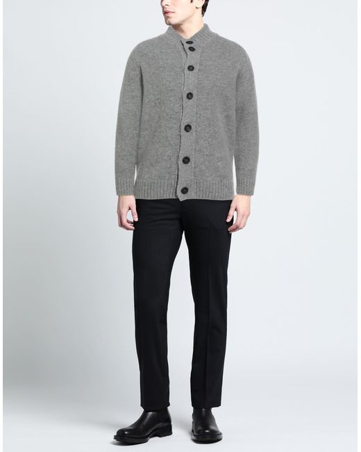 FILIPPO DE LAURENTIIS Gray Cardigan Alpaca Wool, Merino Wool, Polyamide for men