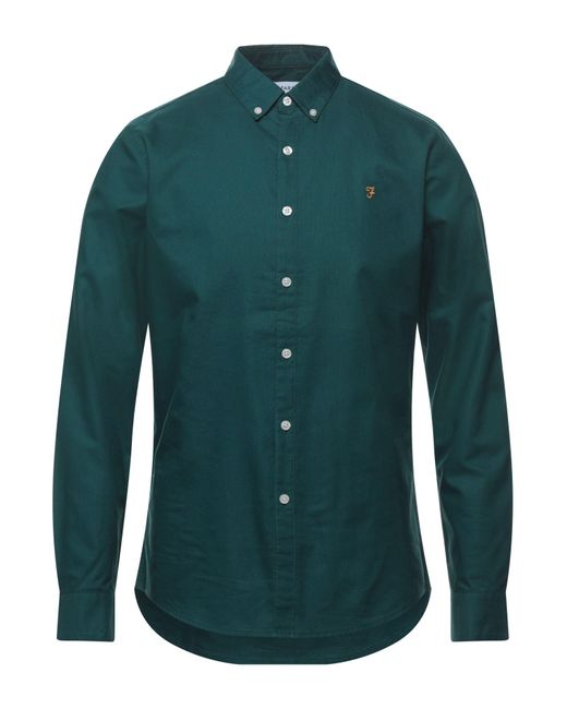 Farah Cotton Shirt in Deep Jade (Green 