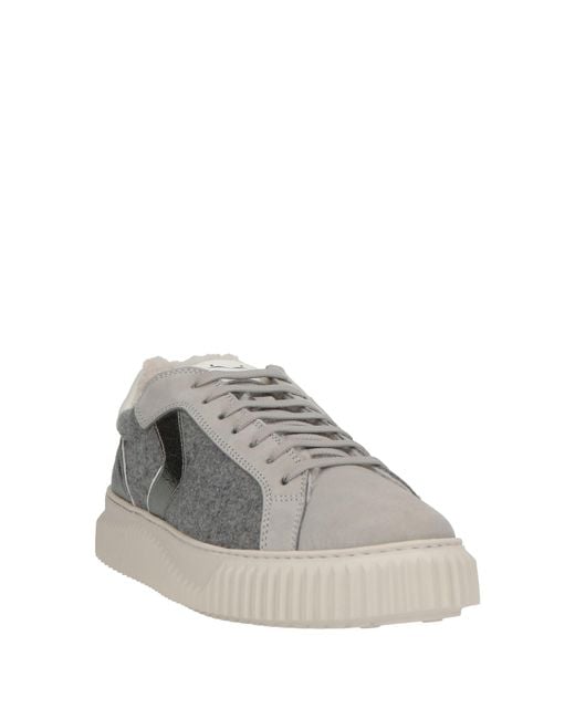 Voile Blanche Gray Sneakers Leather, Textile Fibers