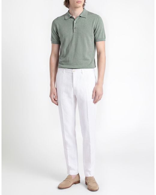120% Lino White Pants Linen for men