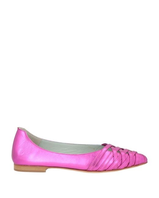 POESIE VENEZIANE Pink Fuchsia Ballet Flats Leather