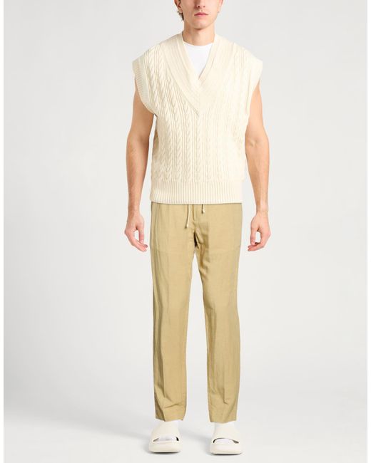 Liu Jo Natural Khaki Pants Viscose, Linen for men