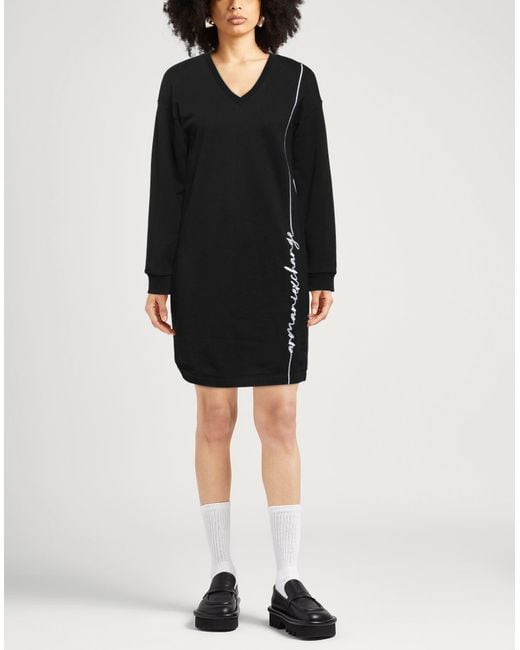 ARMANI EXCHANGE Black Mini Dress Cotton, Polyester