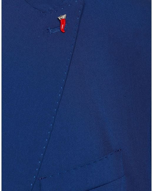 MULISH Blue Suit Polyester, Viscose, Elastane for men