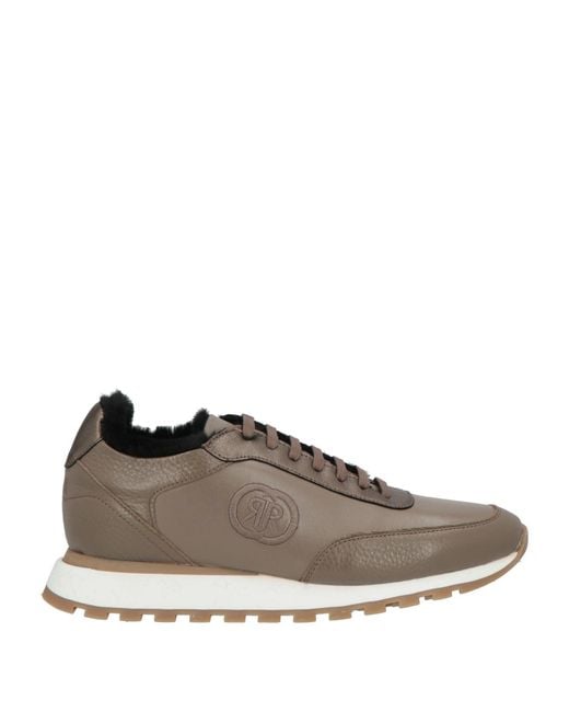 Cerruti 1881 Brown Taupe Sneakers Cow Leather