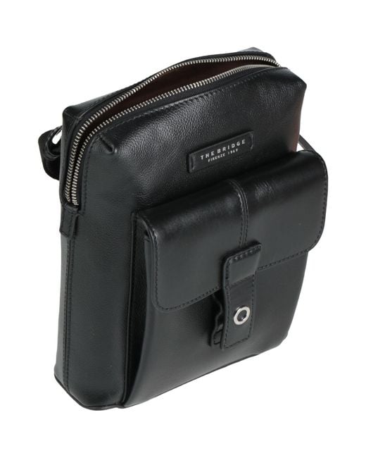 The Bridge Black Cross-Body Bag Cow Leather for men