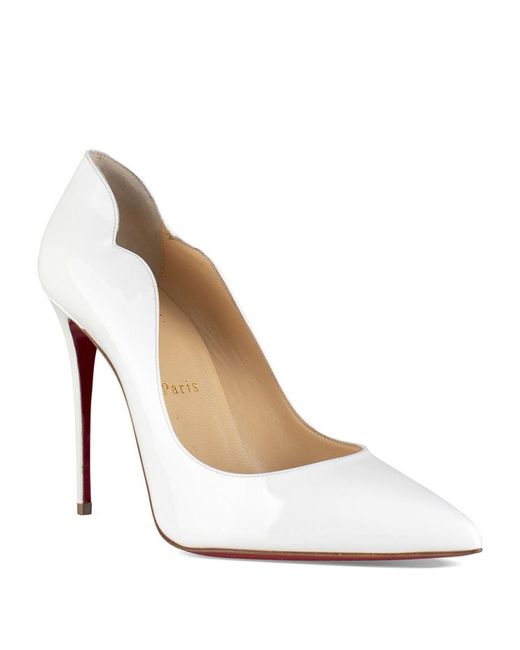 Christian Louboutin White Weiße lackleder hot chick pumps