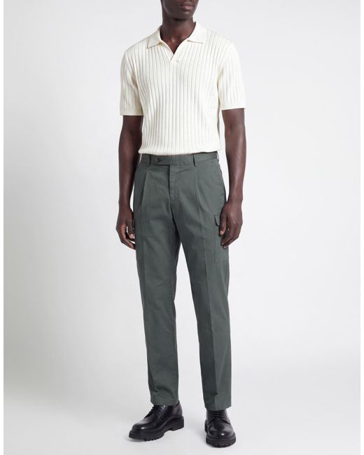 PT Torino Gray Pants Cotton, Elastane for men