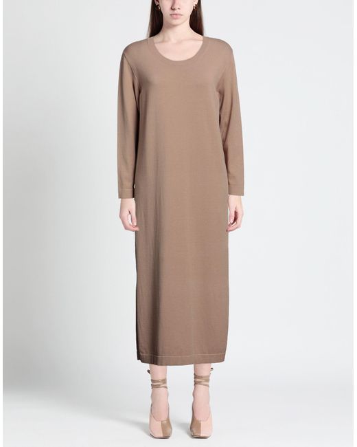 Soallure Brown Midi Dress