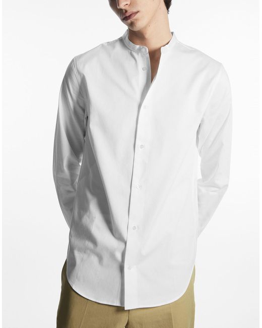 COS White The Poplin Tuxedo Shirt for men
