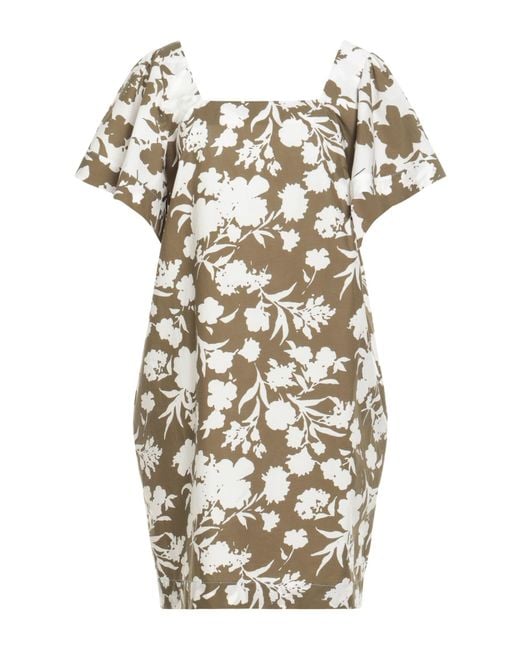 Barba Napoli White Military Mini Dress Cotton