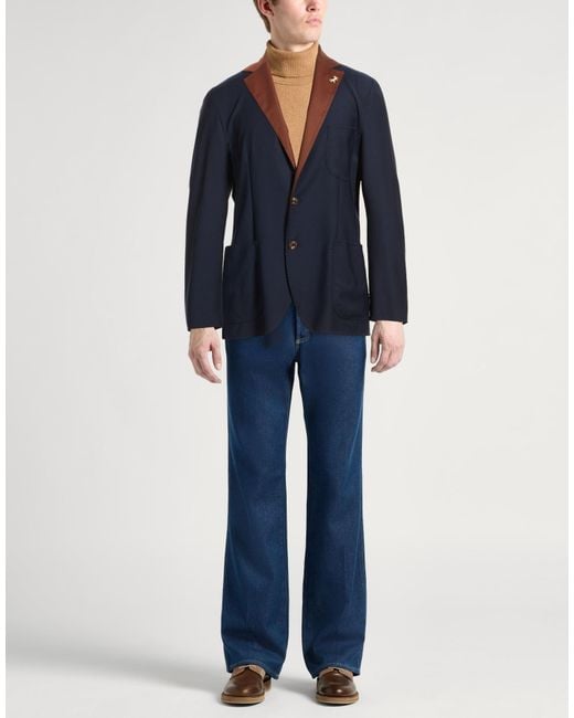 Tombolini Blue Blazer Polyamide, Wool, Elastane, Silk for men