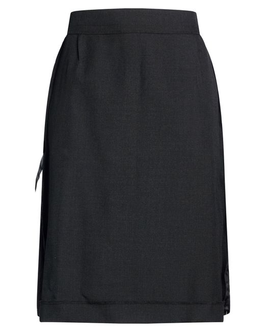 Maison Margiela Blue Charcoal Midi Skirt Polyester, Wool