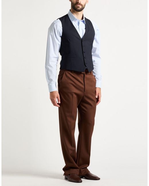 Lardini Blue Tailored Vest Wool, Elastane for men