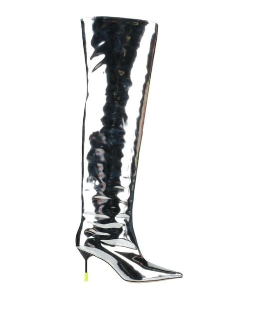 MSGM White Boot Textile Fibers