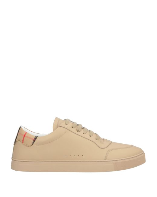 Burberry Natural Sneakers Leather, Textile Fibers for men