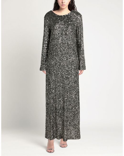 SOLOTRE Gray Maxi Dress Polyester, Elastane