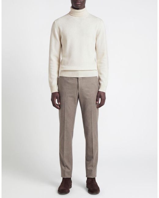 Laneus White Cream Turtleneck Merino Wool, Cashmere for men