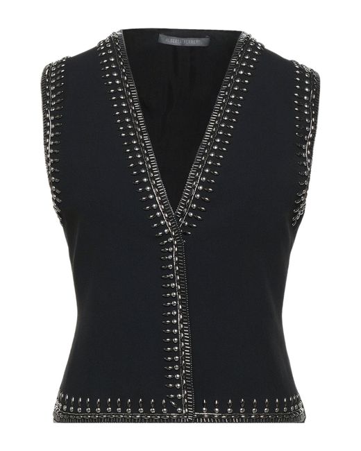 Alberta Ferretti Black Tailored Vest Acetate, Viscose