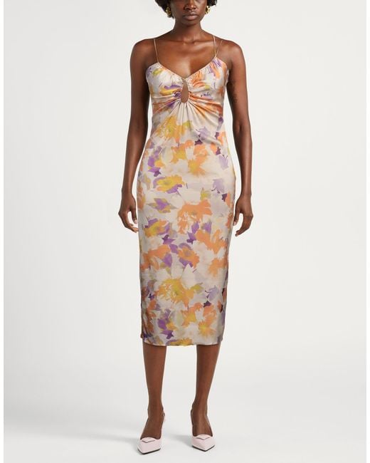 Patrizia Pepe White Midi Dress Viscose, Elastane