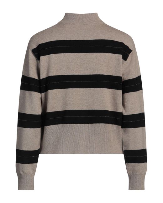 Brunello Cucinelli Black Turtleneck Virgin Wool, Cashmere, Silk