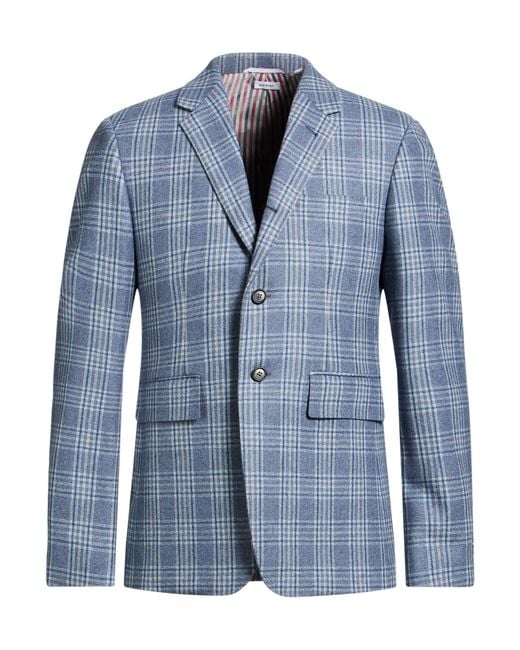 Thom Browne Blue Slate Blazer Wool, Cashmere for men